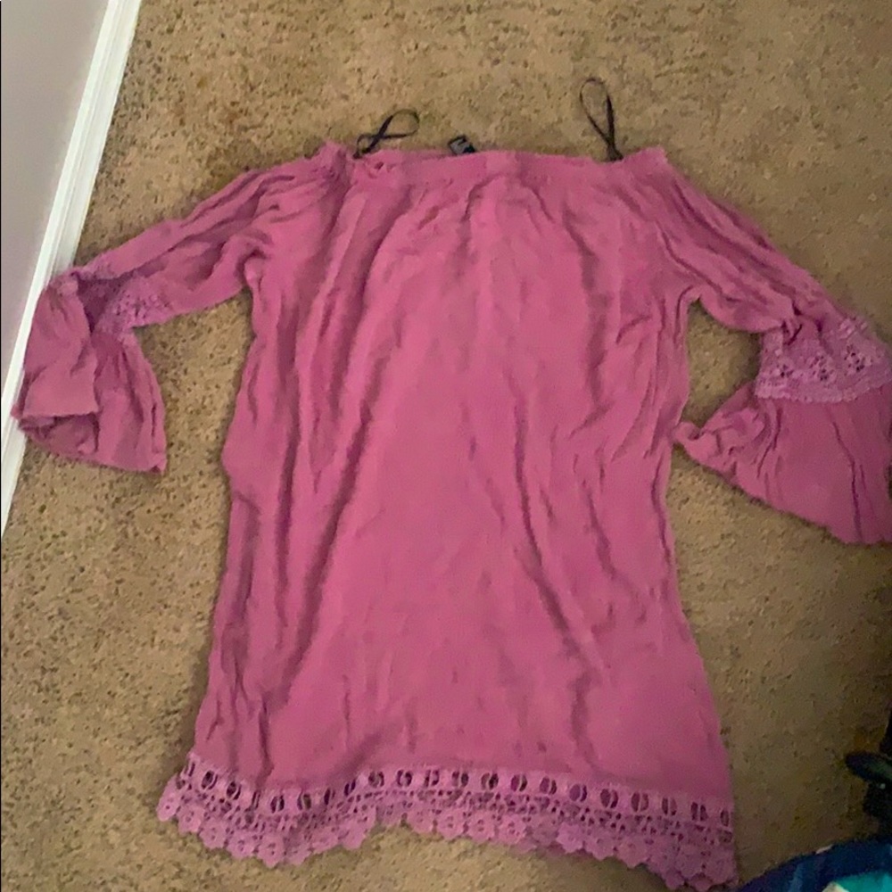 Off shoulder dress pink !!